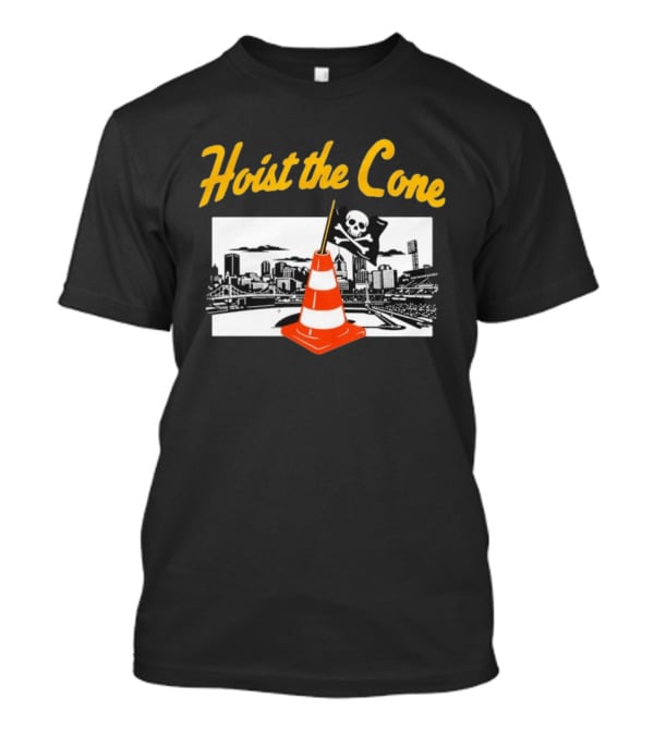 Pittsburgh Pirates Hoist The Cone Baseball Skyline Skull Flag T-Shirt