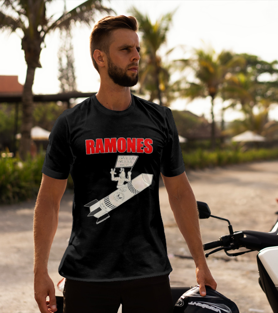 Ramones Gabba Gabba Hey USS Rocket Cartoon T-Shirt