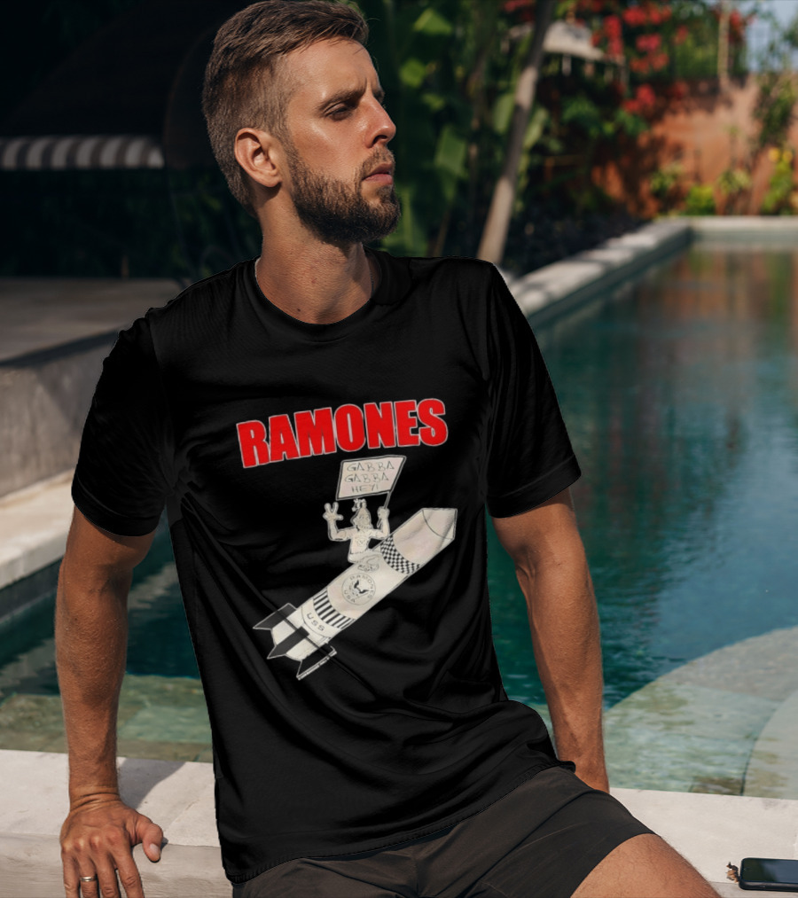 Ramones Gabba Gabba Hey USS Rocket Cartoon T-Shirt