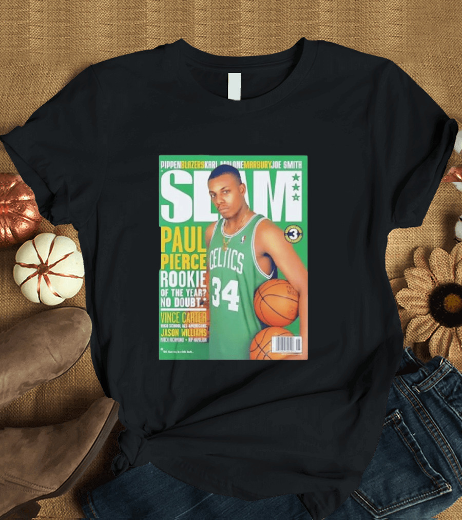 SLAM Paul Pierce Rookie Of The Year Celtics Vince Carter NBA Basketball Magazine Cover T-Shirt