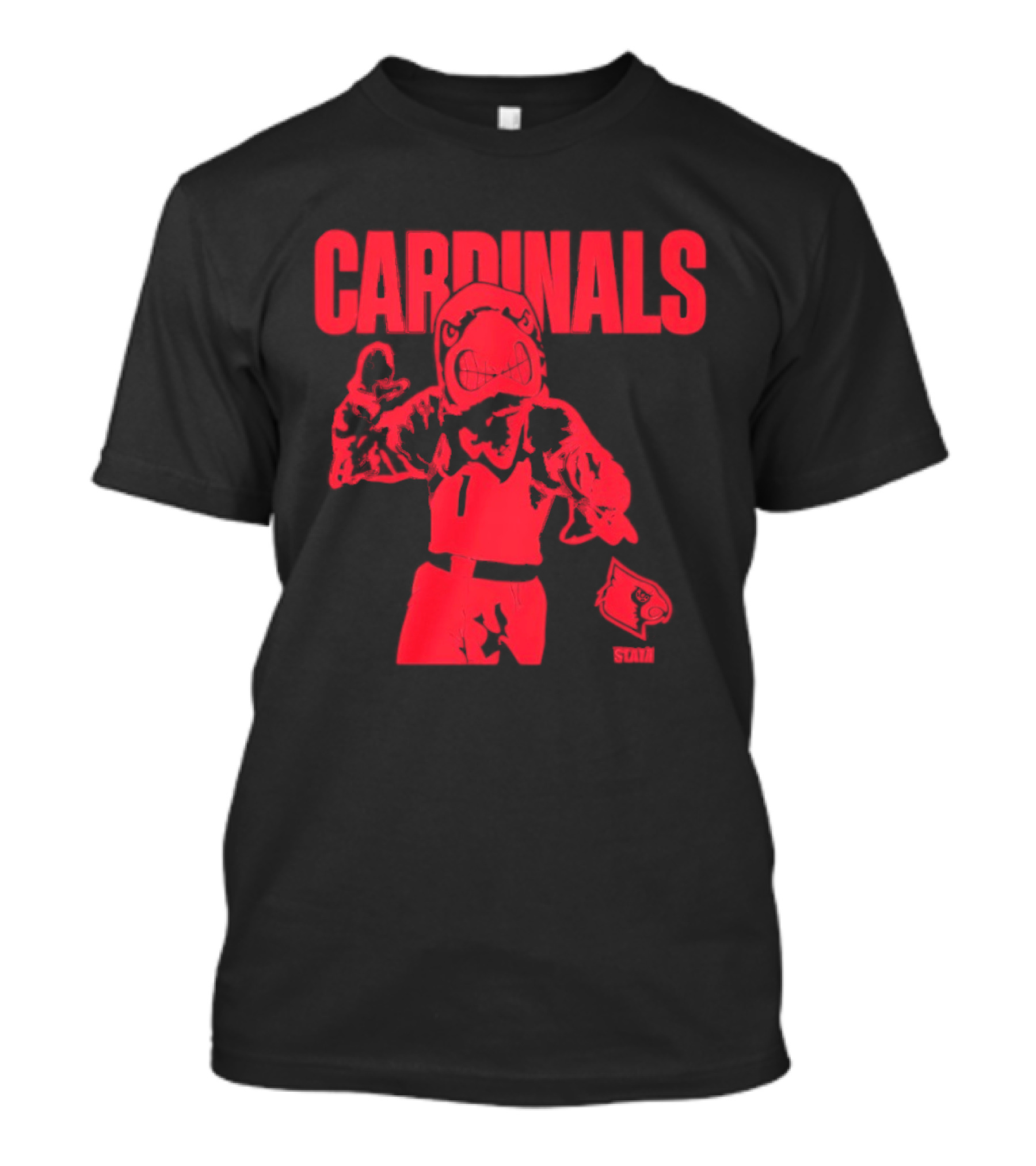 St Louis Cardinals Bold Red Player Cartoon T-Shirt