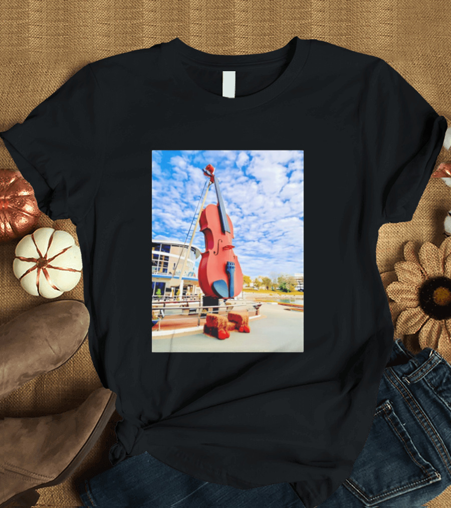 The Big Fiddle At Port Of Sydney Nova Scotia Canada Iconic Landmark T-Shirt