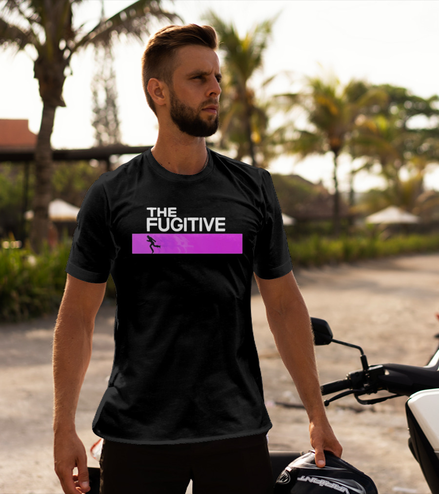 The Fugitive Silhouette Running On Purple Bar T-Shirt