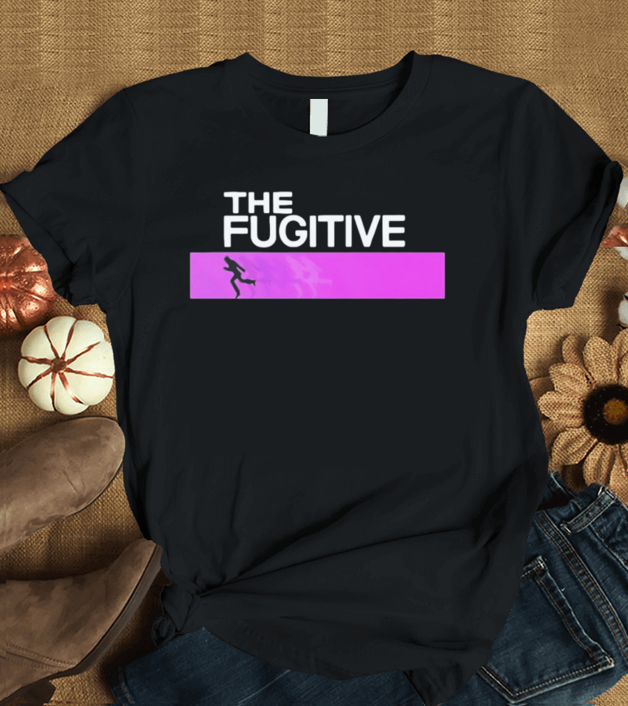 The Fugitive Silhouette Running On Purple Bar T-Shirt