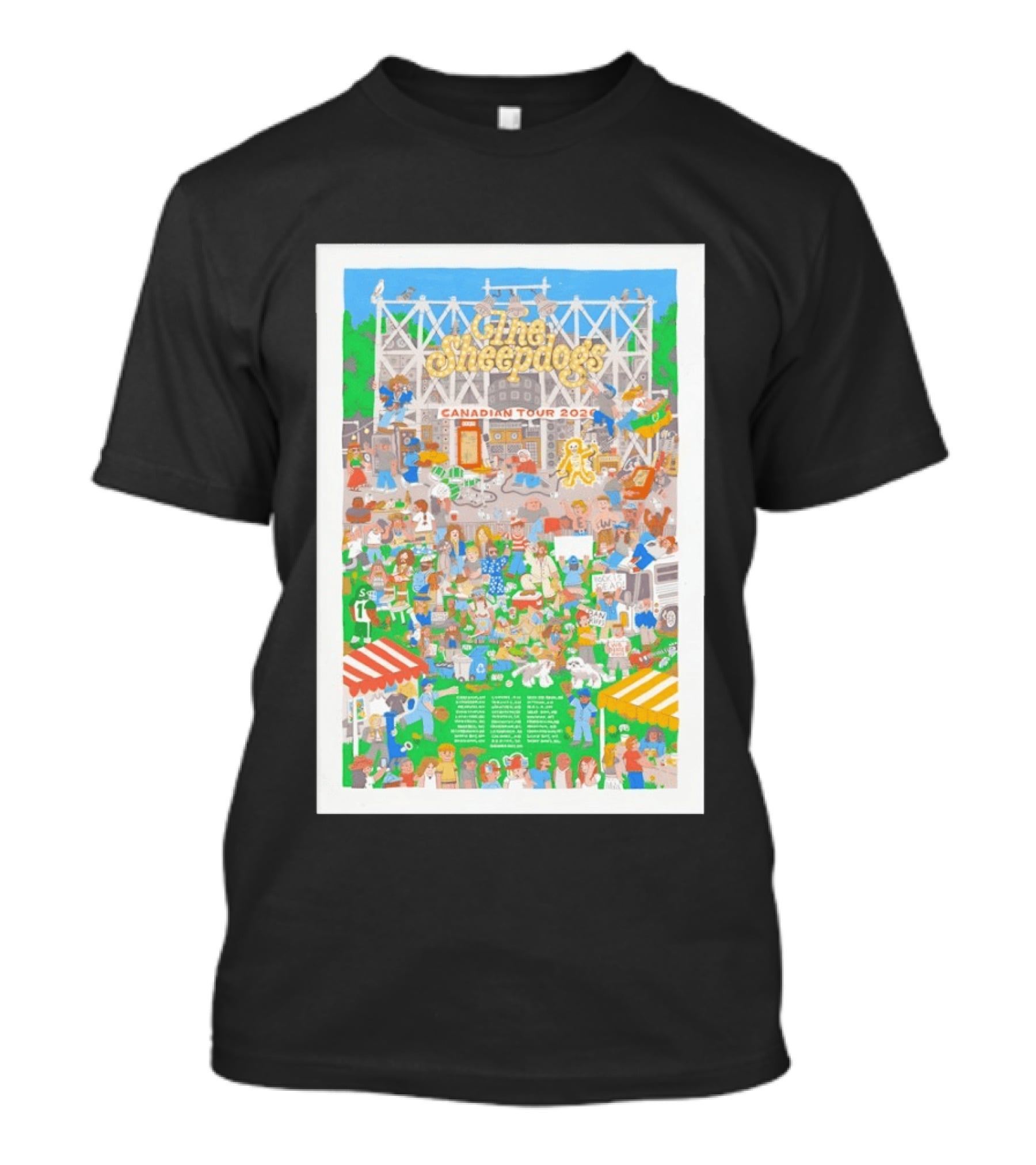 The Sheepdogs Canadian Tour 2026 Colorful Festival Scene With Crowd And Marquee T-Shirt