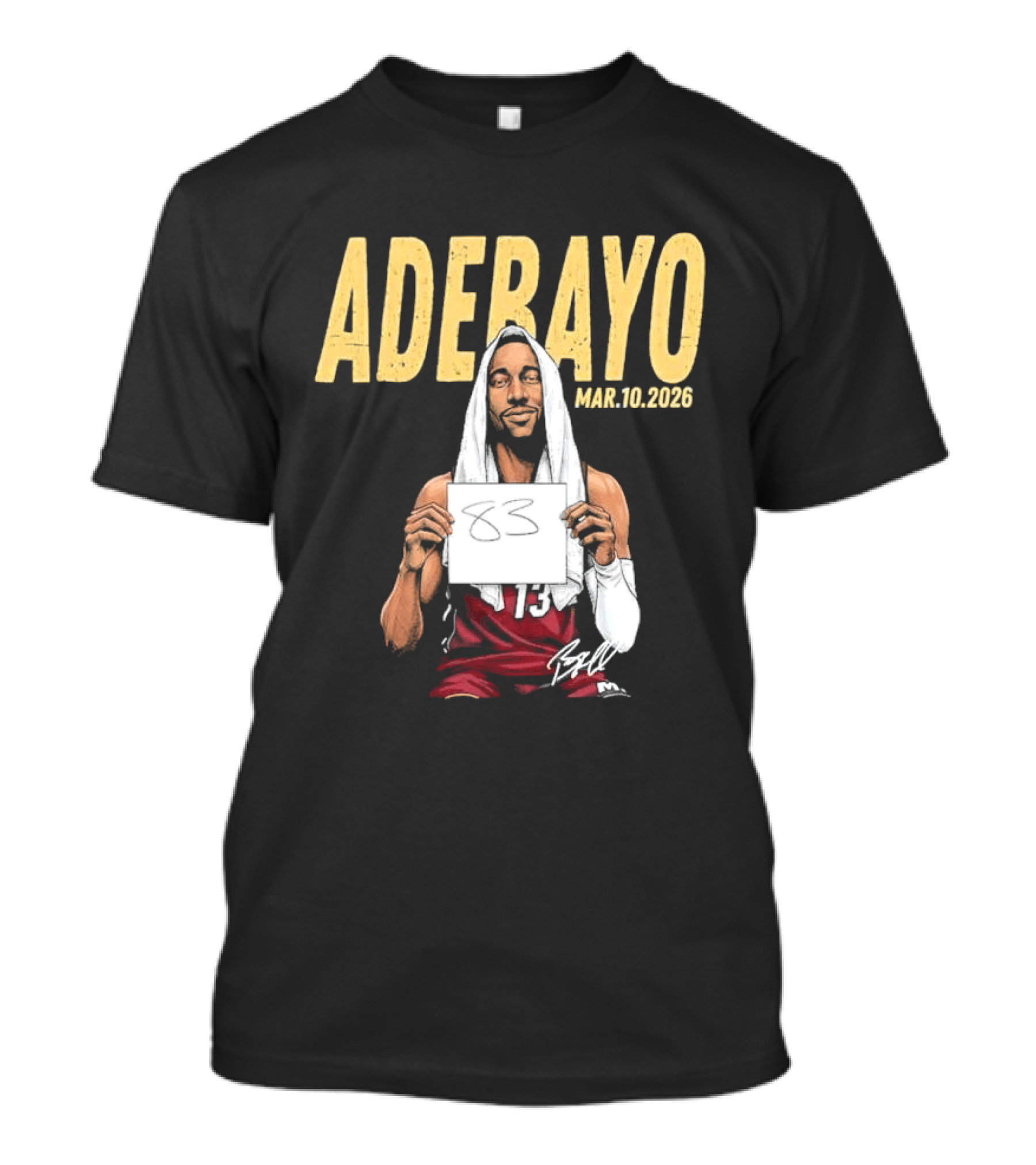 Ultimate Bam Adebayo Career High 83 Miami Basketball March 10 2026 T-Shirt