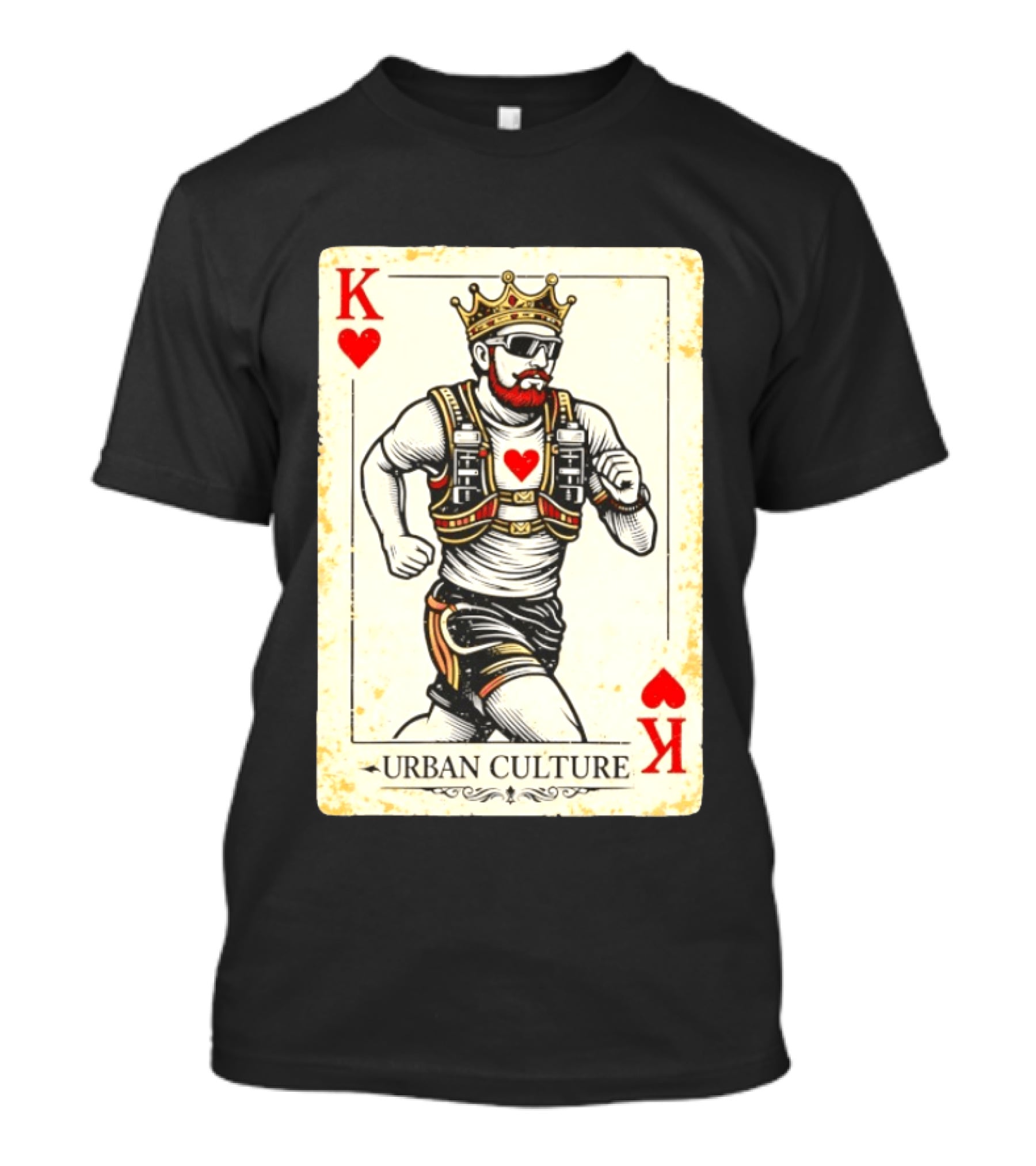 Urban Culture King Of Hearts Running Playing Card T-Shirt