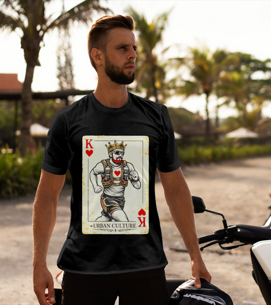 Urban Culture King Of Hearts Running Playing Card T-Shirt
