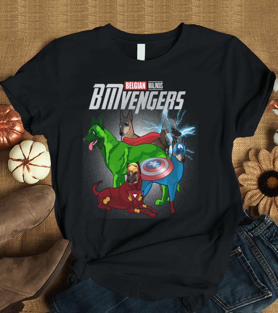 Belgian Malinois BMVengers Superhero Team-Up T-Shirt