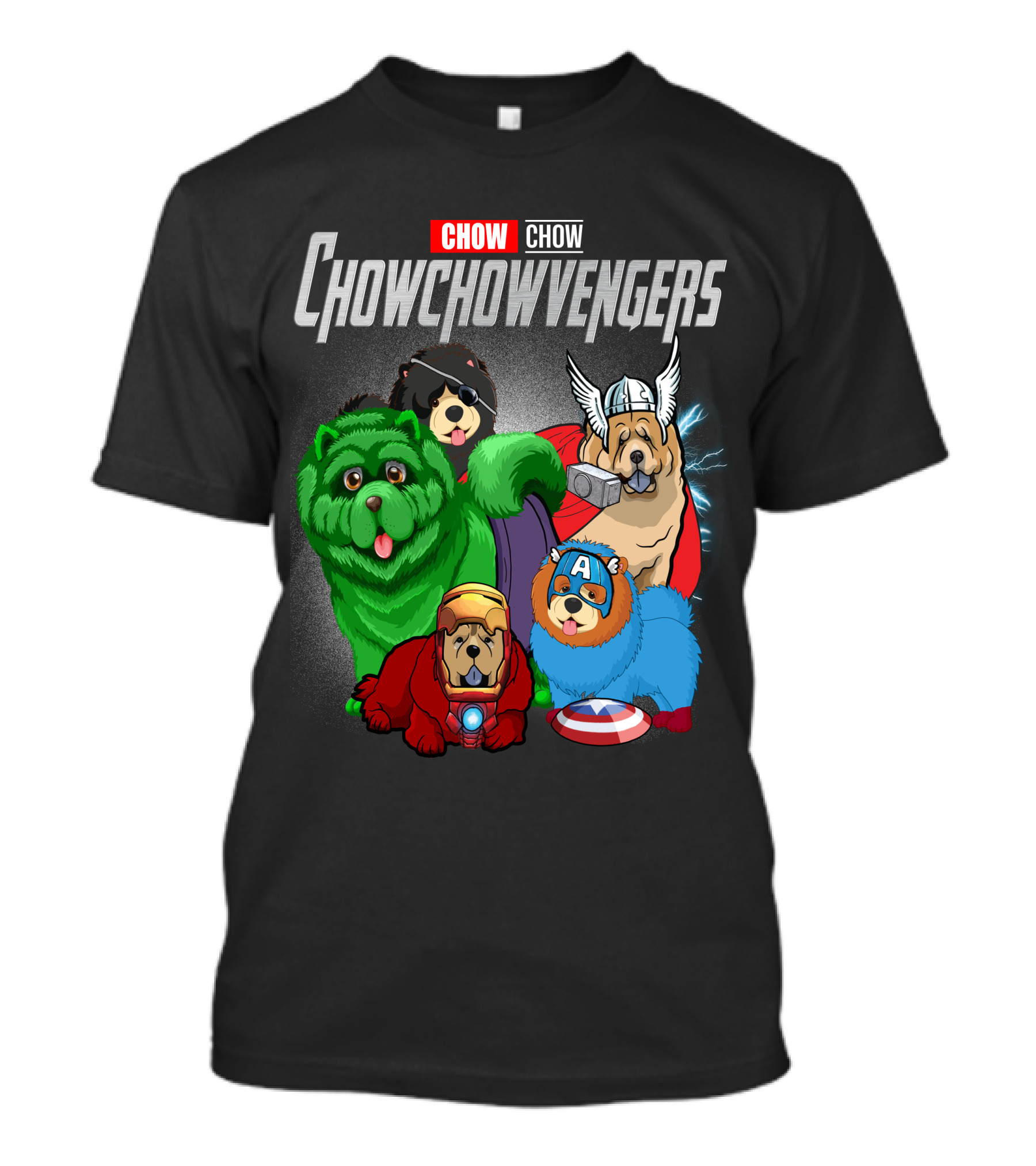 Chow Chow Chowchowvengers Superhero Dogs Avengers Mashup T-Shirt