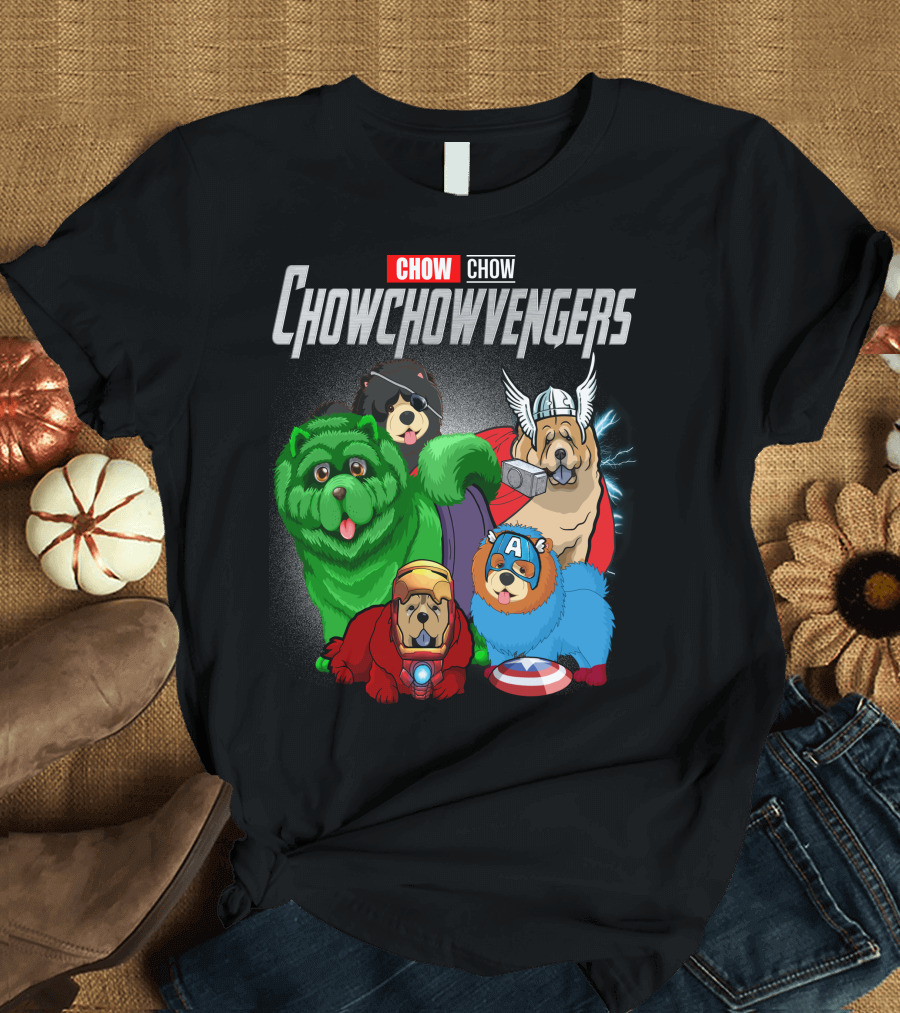 Chow Chow Chowchowvengers Superhero Dogs Avengers Mashup T-Shirt