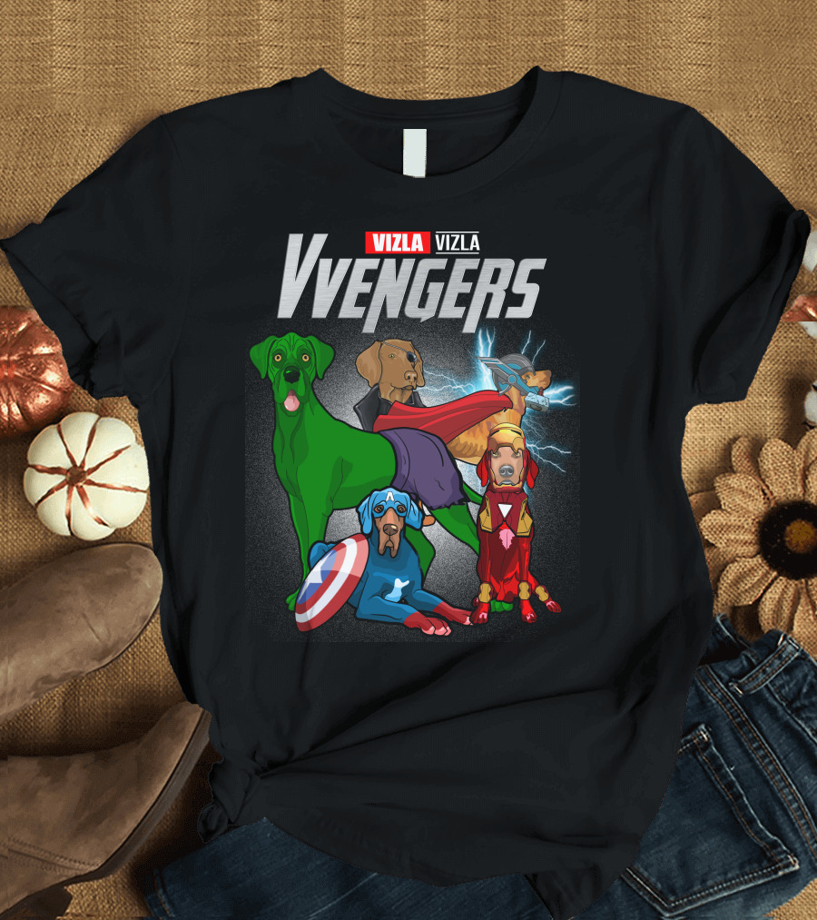 Vizla Vvengers Vizla Dogs Superhero T-Shirt