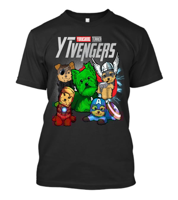 Yorkshire Terrier YTvengers Superhero Pups In Iconic Costumes T-Shirt