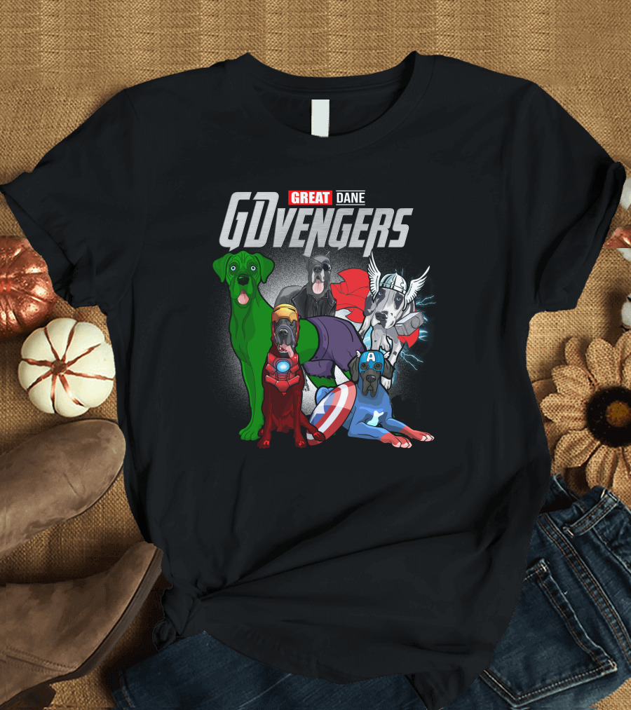 GDvengers Great Dane Superhero Dogs Avengers T-Shirt