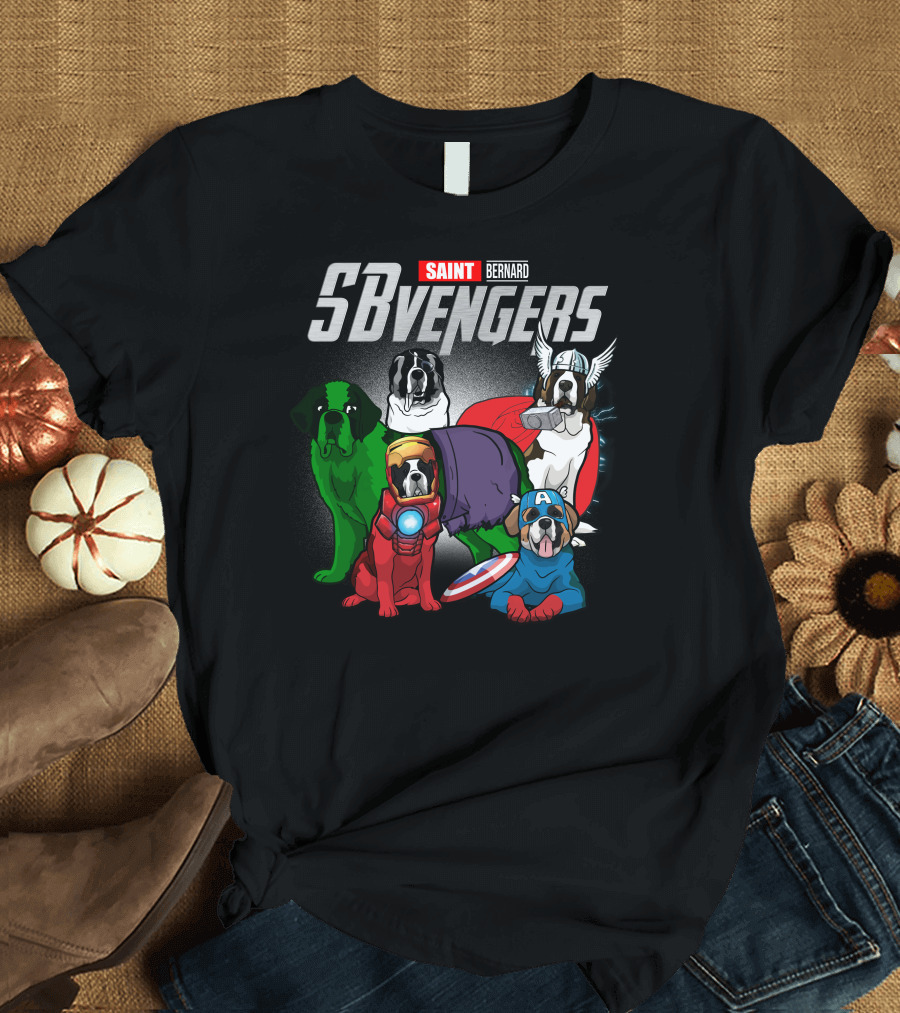 Saint Bernard SBvengers Avengers-Inspired Dog Heroes T-Shirt