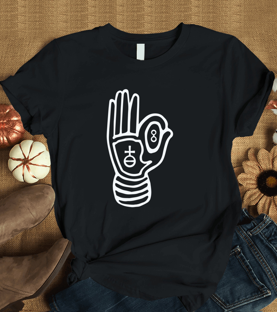 6 Fingered Hand with Symbolic Circle and Eight T-Shirt