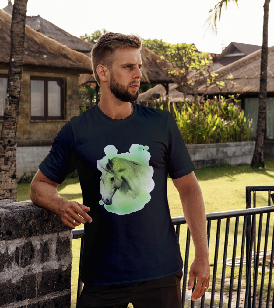 Arabic Horse Neon Green Art 334448 T-Shirt
