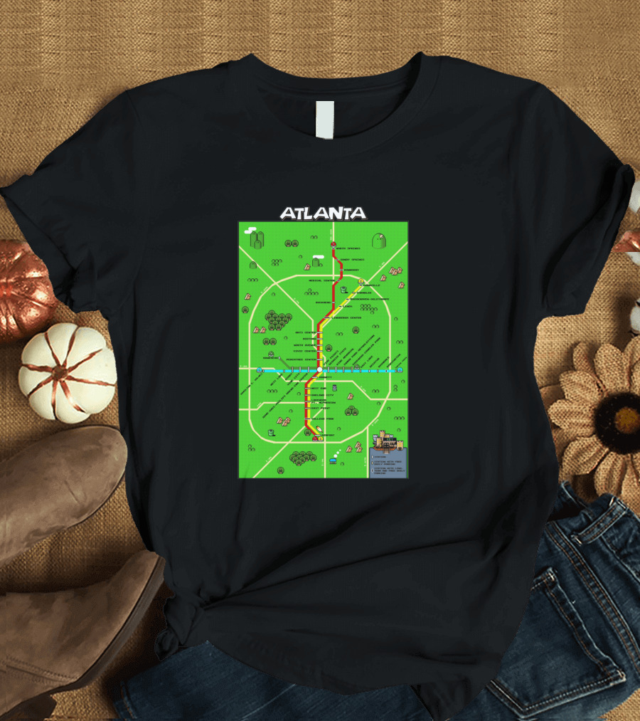 Atlanta Transit Map Super Mario Style 286711 T-Shirt