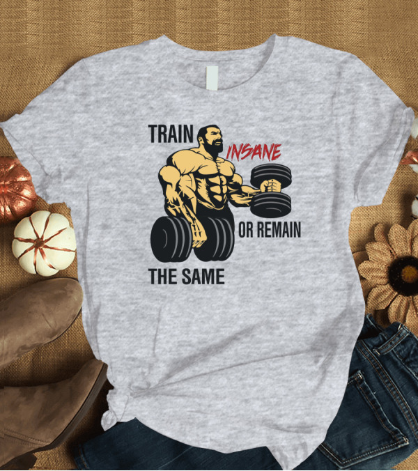 T-Shirt: Train Insane or Remain the Same Fitness and Bodybuilding T-Shirt Train Insane or Remain the Same Fitness and Bodybuilding T-Shirt