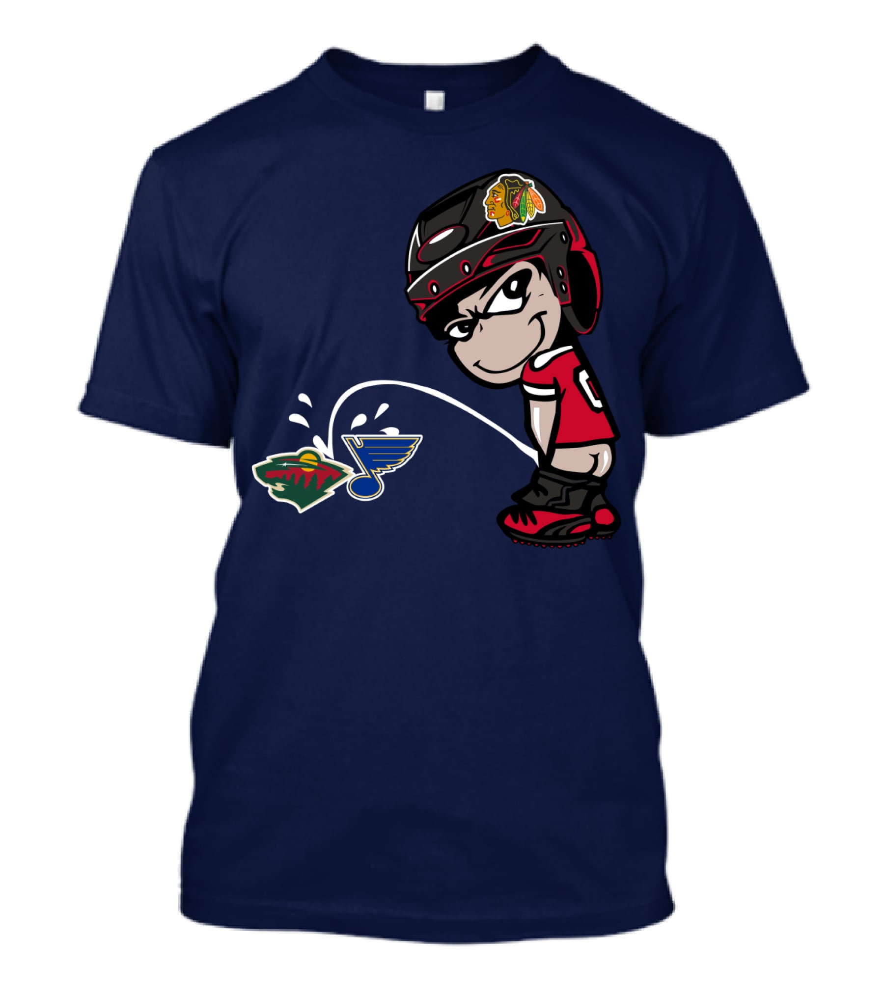 Chicago Blackhawks Vs Minnesota Wild St Louis Blues Rivalry T-Shirt