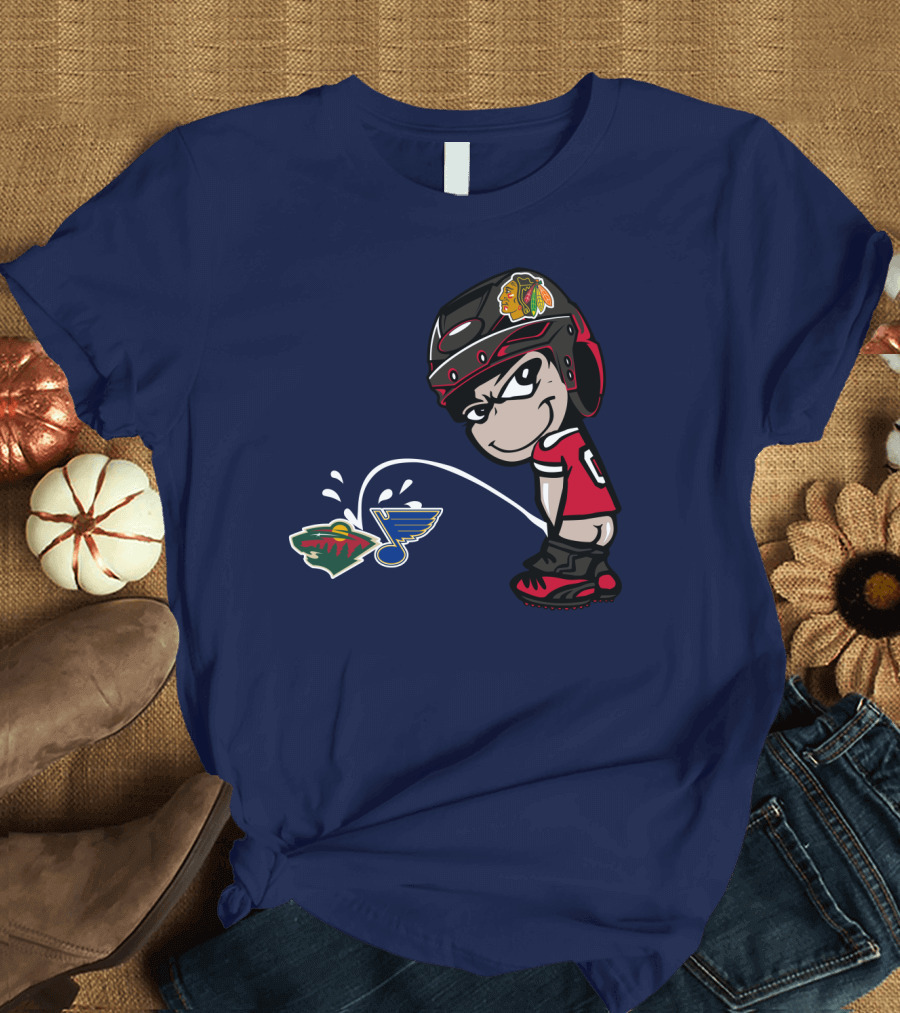 Chicago Blackhawks Vs Minnesota Wild St Louis Blues Rivalry T-Shirt