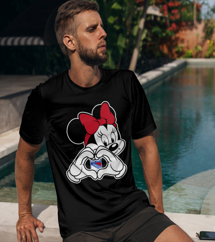 Minnie Mouse Heart Hands New York Rangers T-Shirt