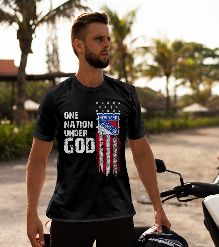 One Nation Under God New York Rangers Stars Stripes T-Shirt