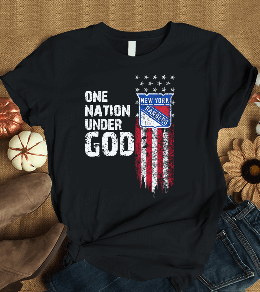 One Nation Under God New York Rangers Stars Stripes T-Shirt