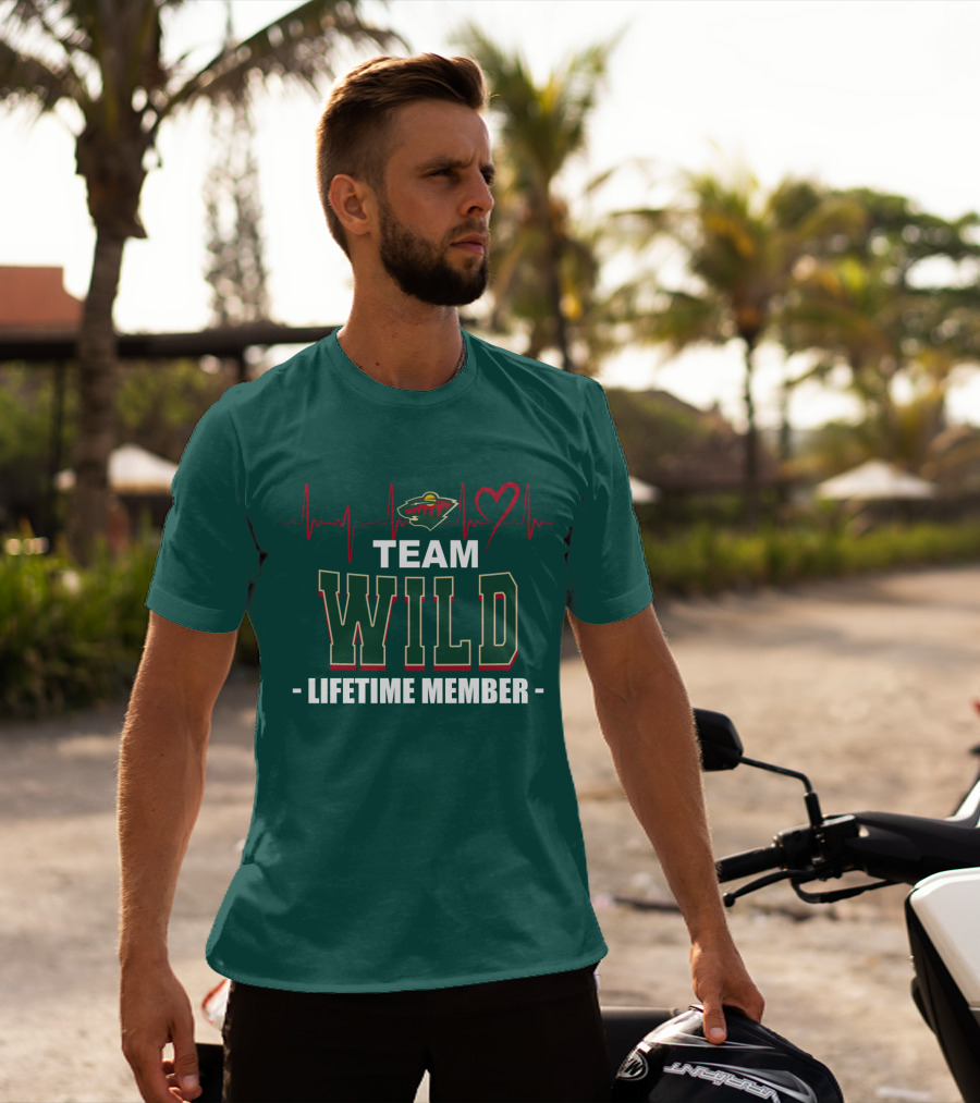 Team Minnesota Wild Lifetime Member Heartbeat T-Shirt