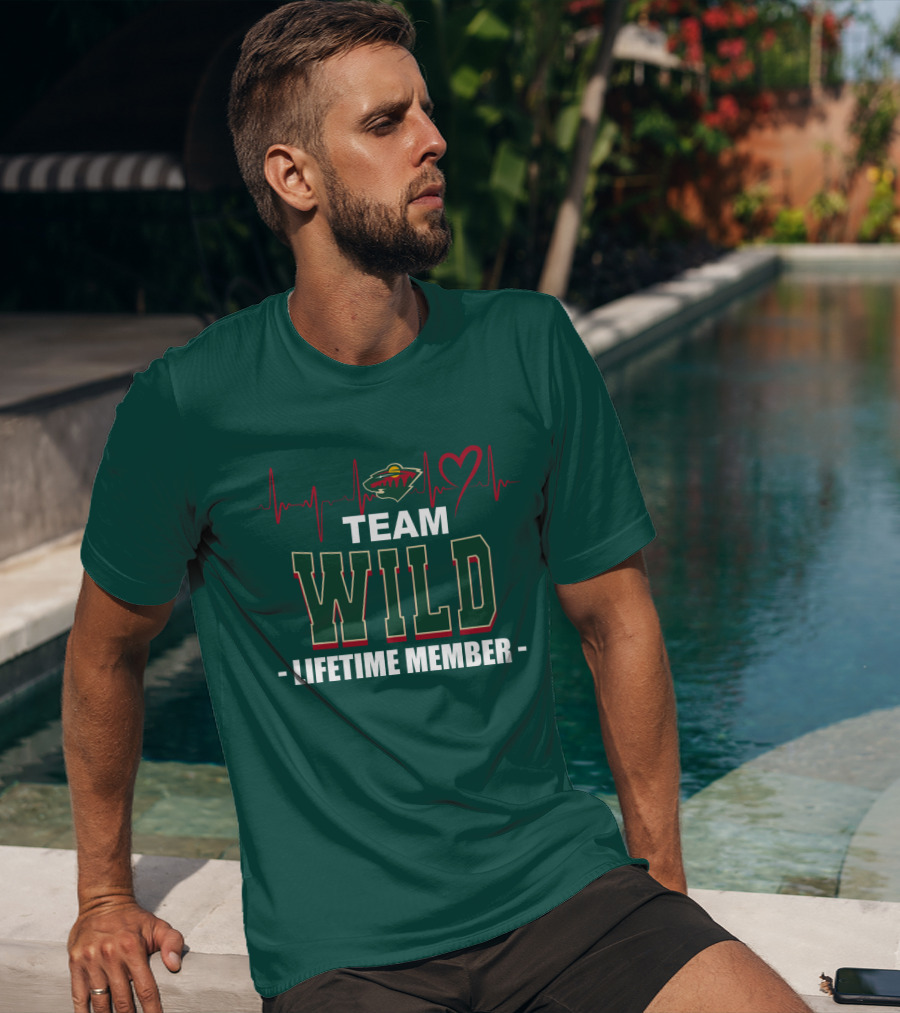 Team Minnesota Wild Lifetime Member Heartbeat T-Shirt