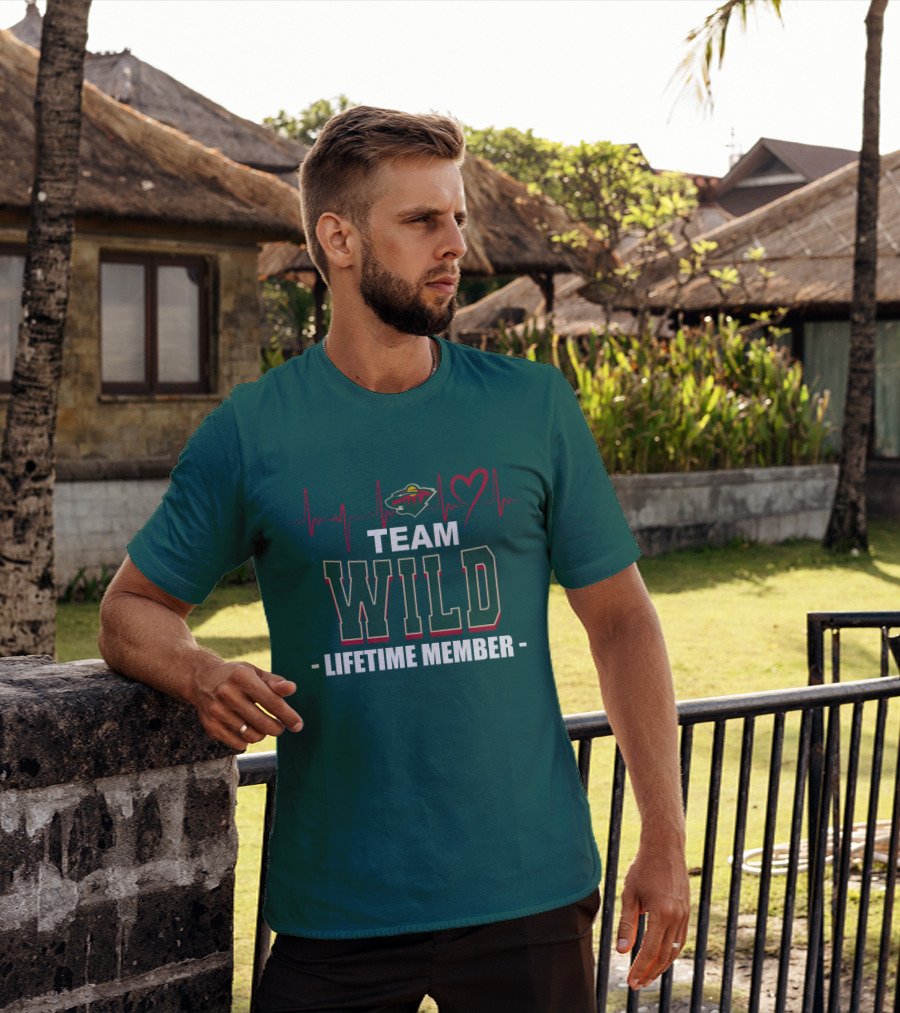 Team Minnesota Wild Lifetime Member Heartbeat T-Shirt