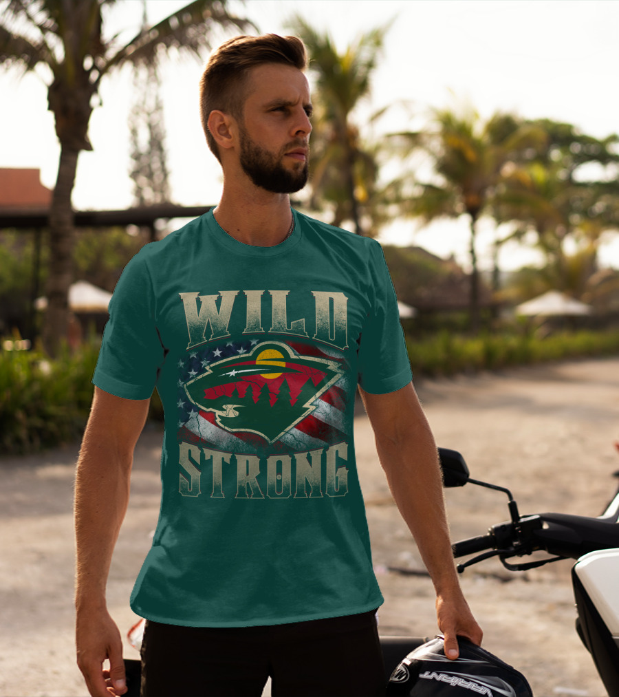 Minnesota Wild Strong American Flag T-Shirt