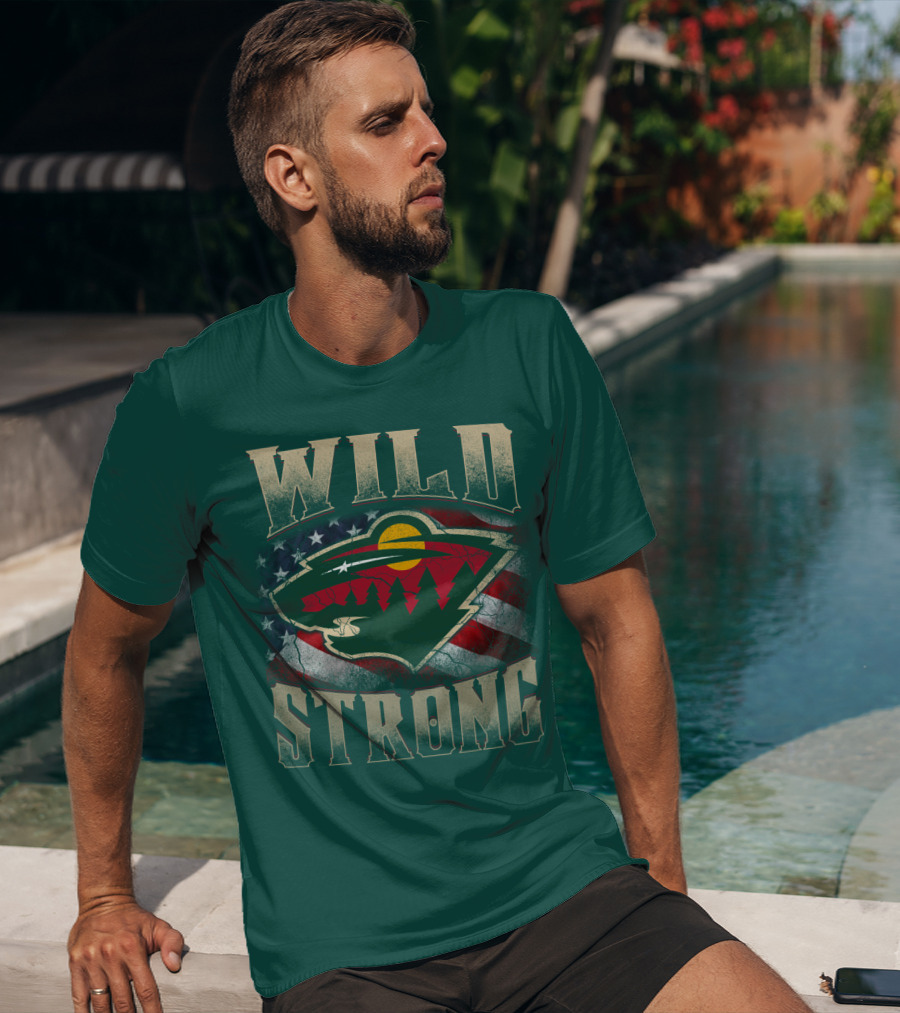 Minnesota Wild Strong American Flag T-Shirt