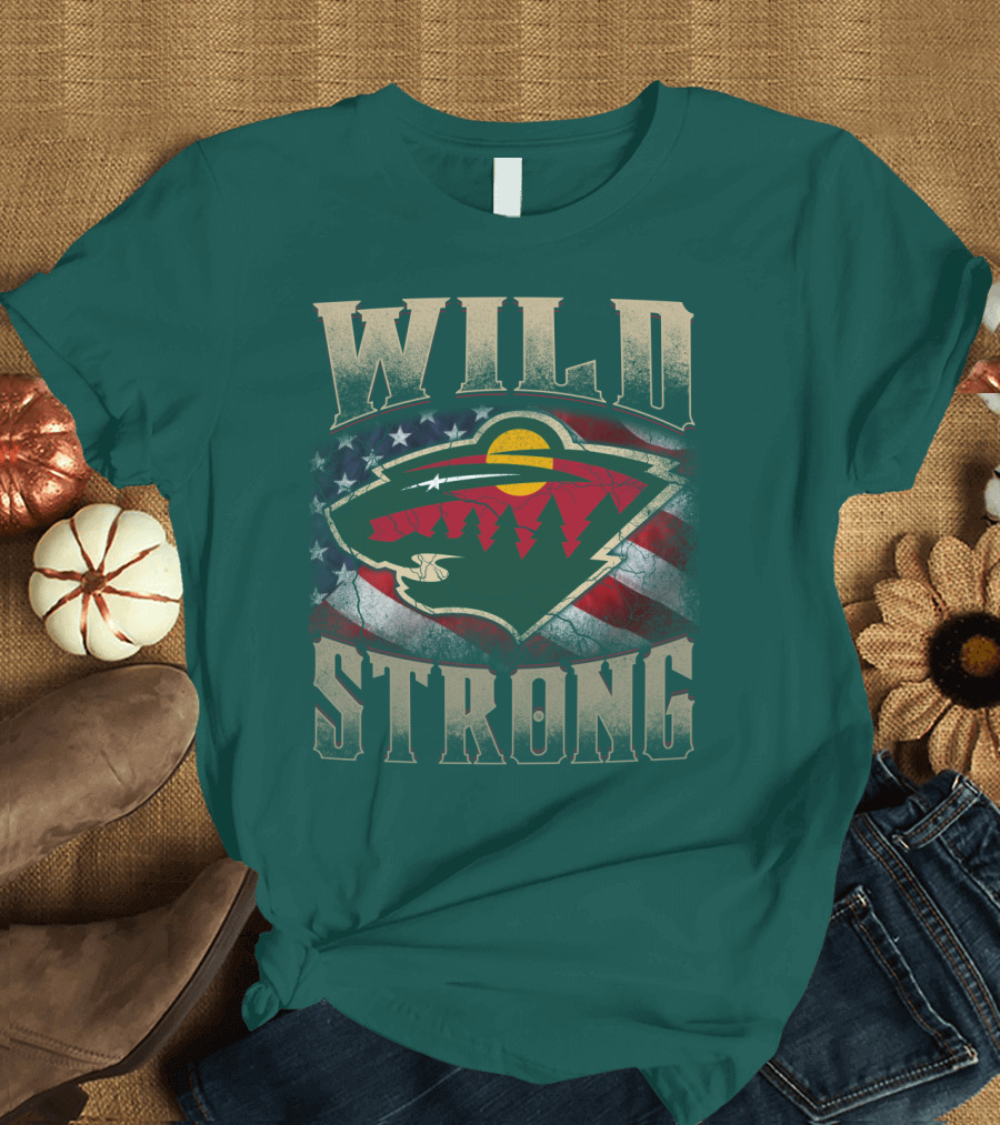 Minnesota Wild Strong American Flag T-Shirt