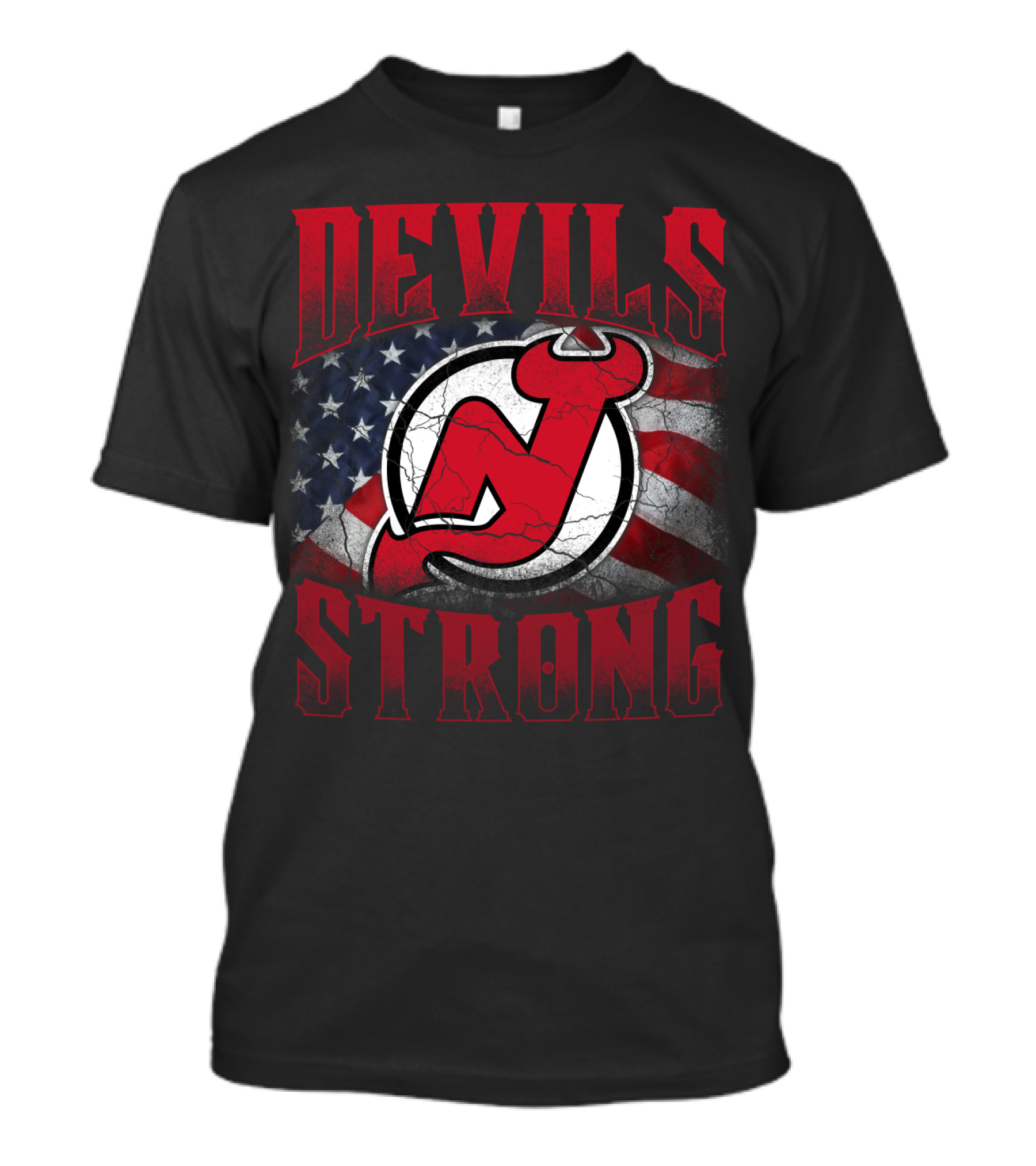 New Jersey Devils Strong American Flag T-Shirt