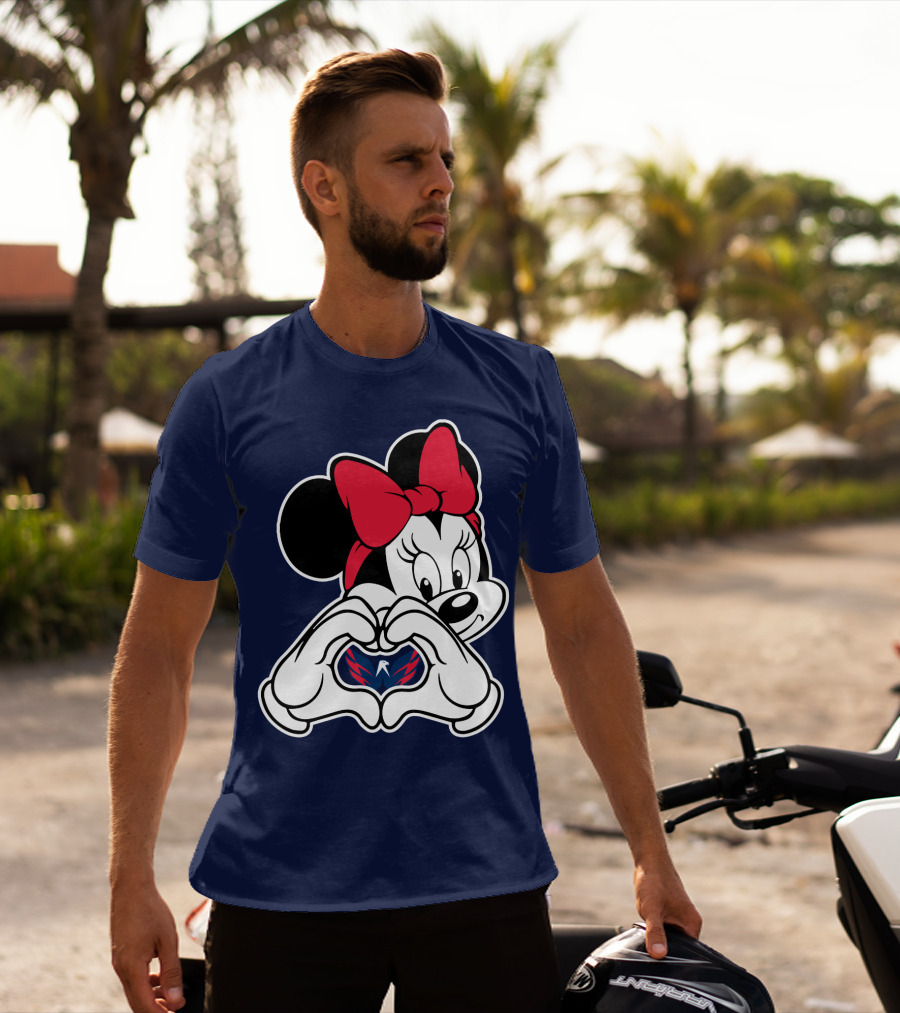 Minnie Mouse Heart Hands Washington Capitals T-Shirt