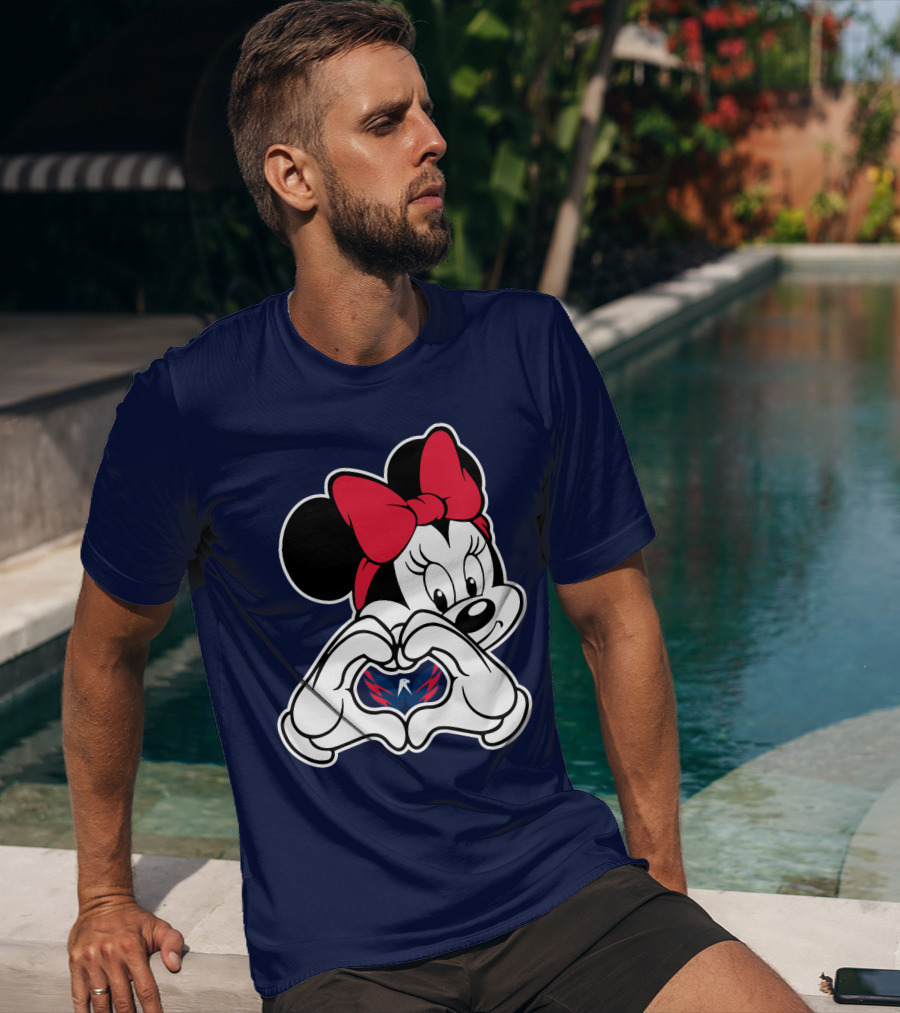 Minnie Mouse Heart Hands Washington Capitals T-Shirt