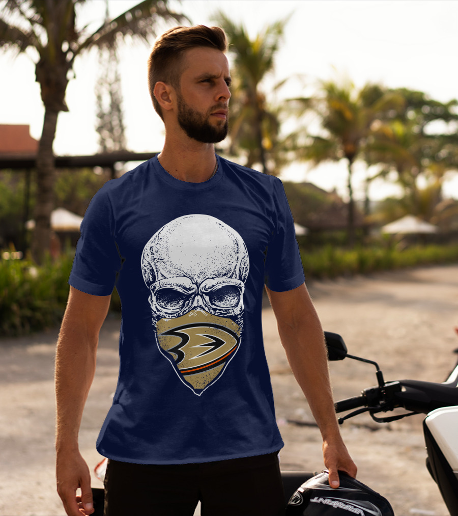 Anaheim Ducks Hockey Skull Mask T-Shirt
