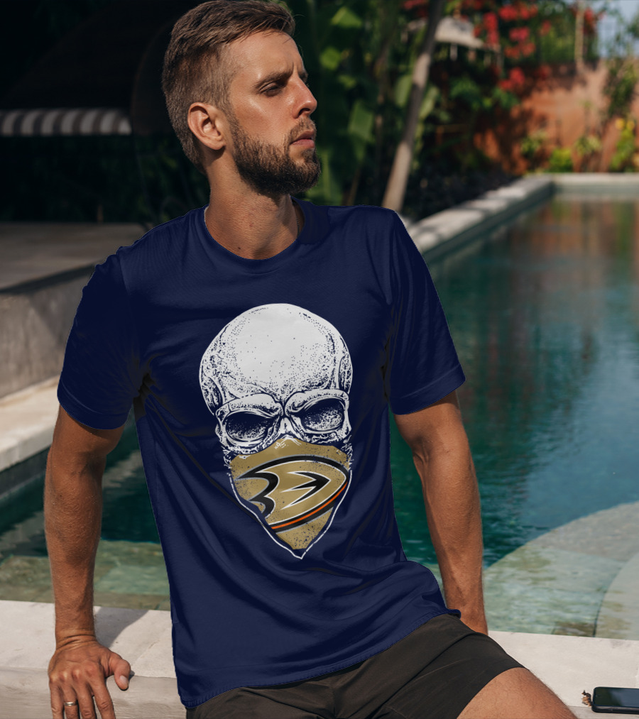 Anaheim Ducks Hockey Skull Mask T-Shirt