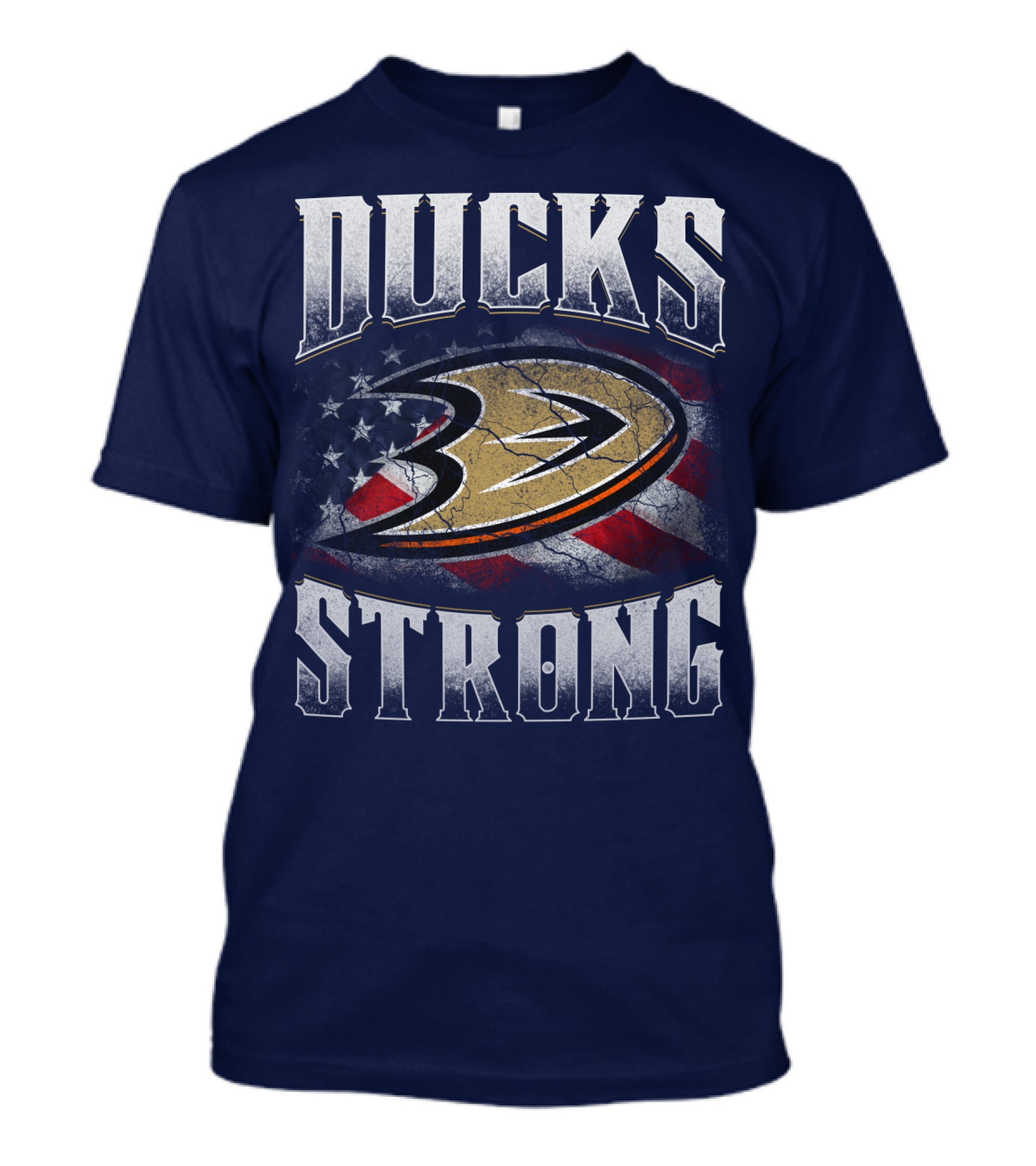 Ducks Strong Anaheim Ducks American Flag T-Shirt