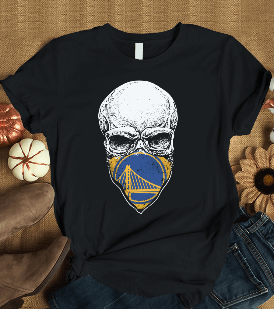 Golden State Warriors Masked Skull Bridge T-Shirt