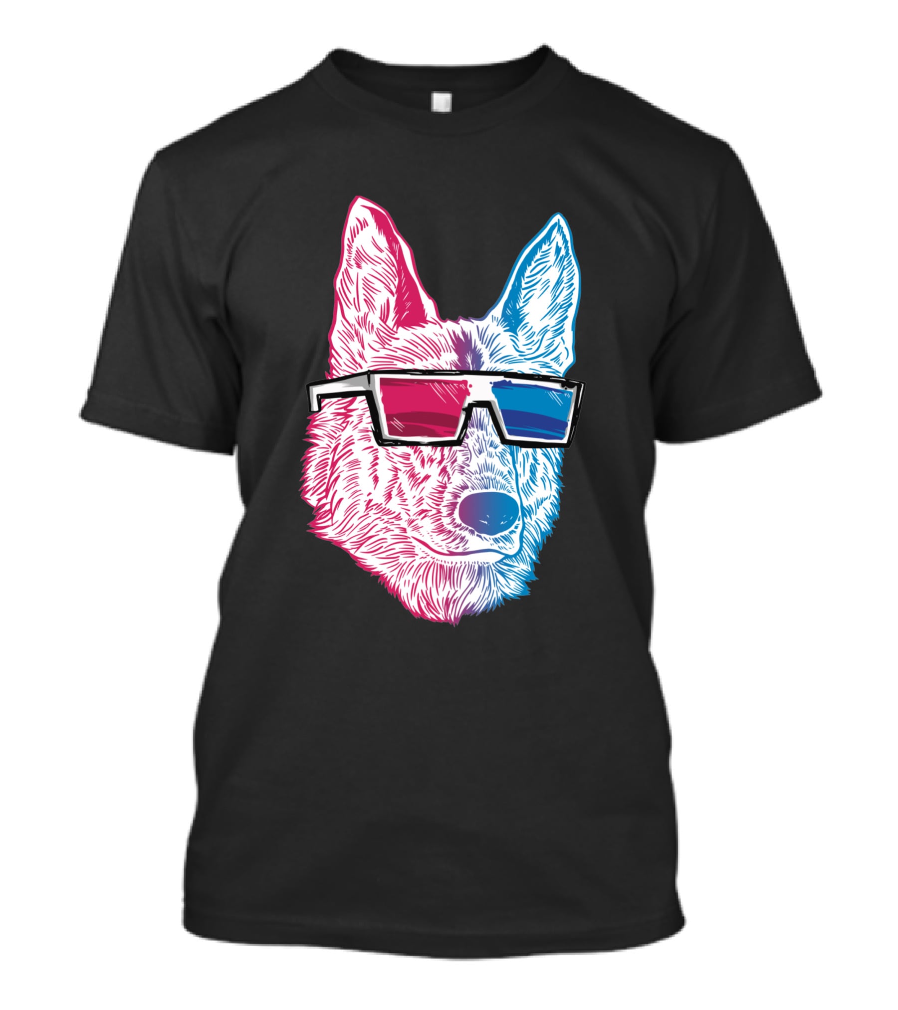3D K9 Anaglyph Glasses Dog T-Shirt