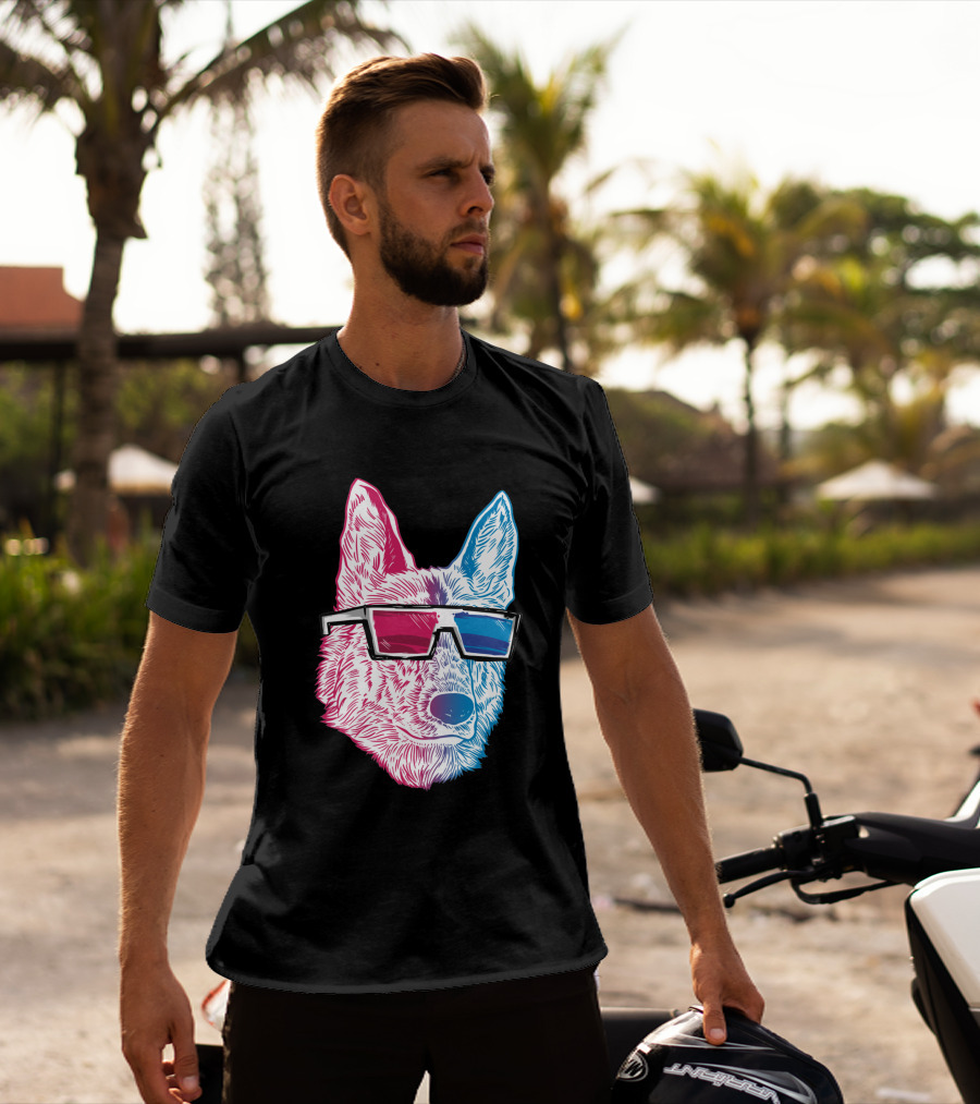 3D K9 Anaglyph Glasses Dog T-Shirt