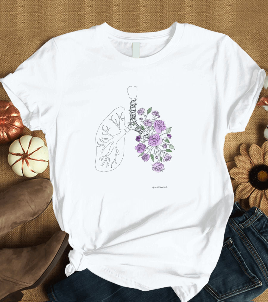 65 Purple Roses Lungs Floral T-Shirt
