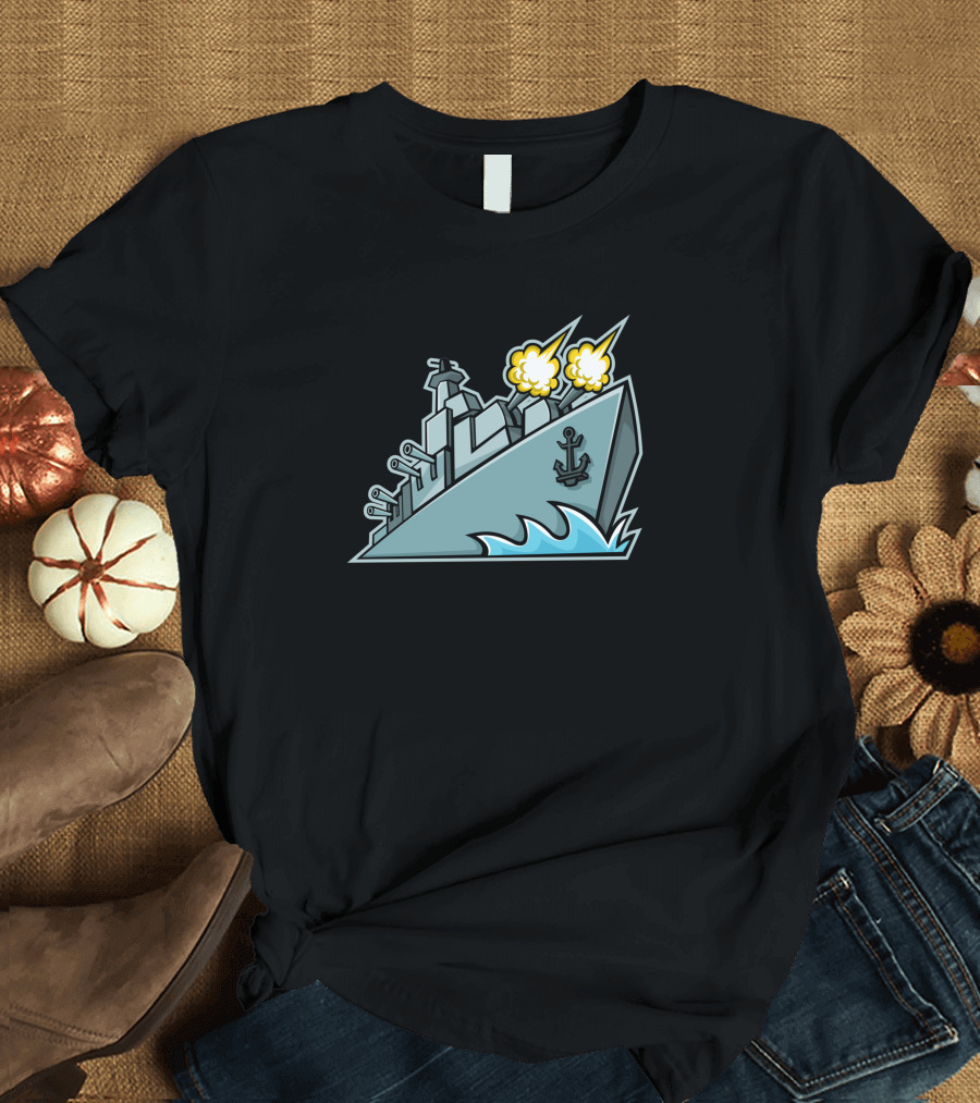 American Destroyer Warship Mascot Explosive Battle Ship 628255 T-Shirt