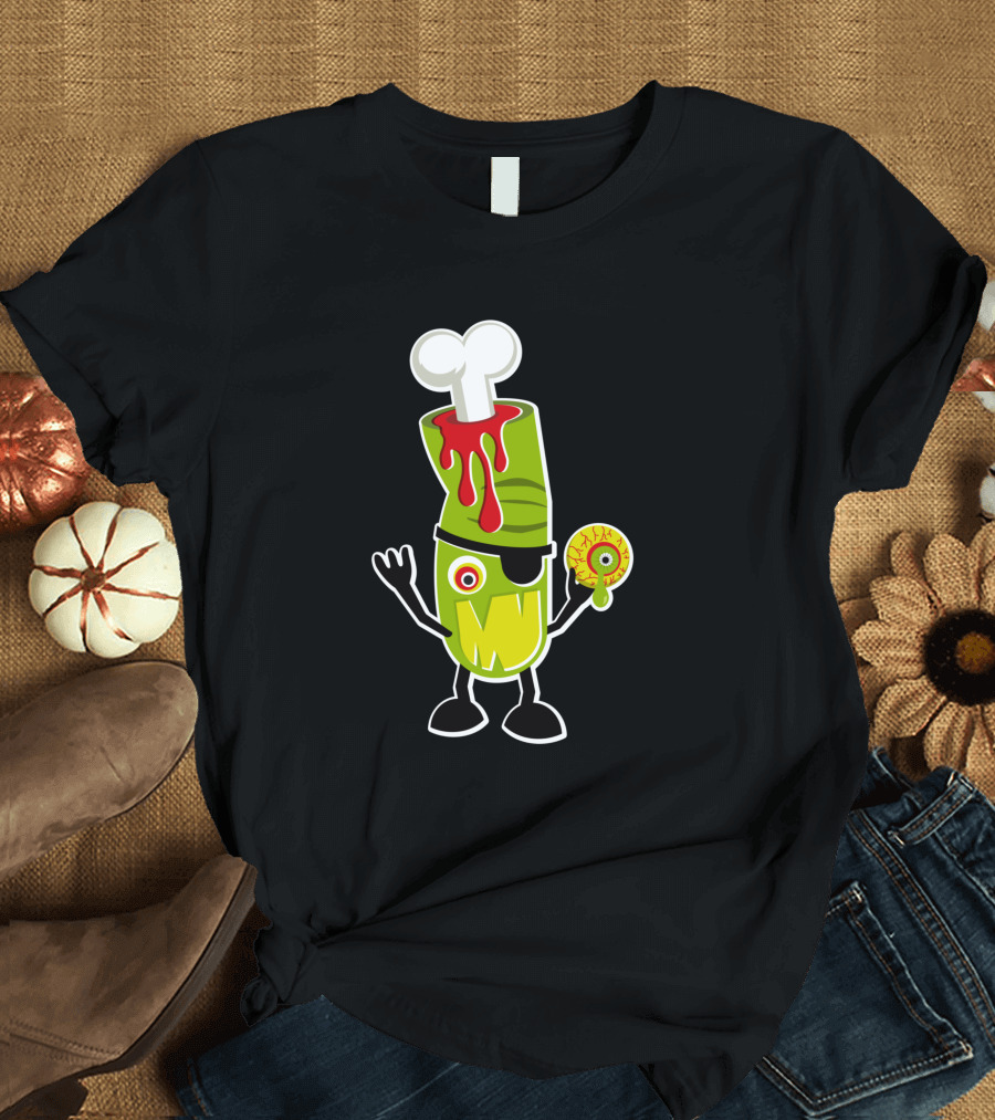 Bad Touch 29565 Zombie Pirate Monster with Bone and Eyeball T-Shirt