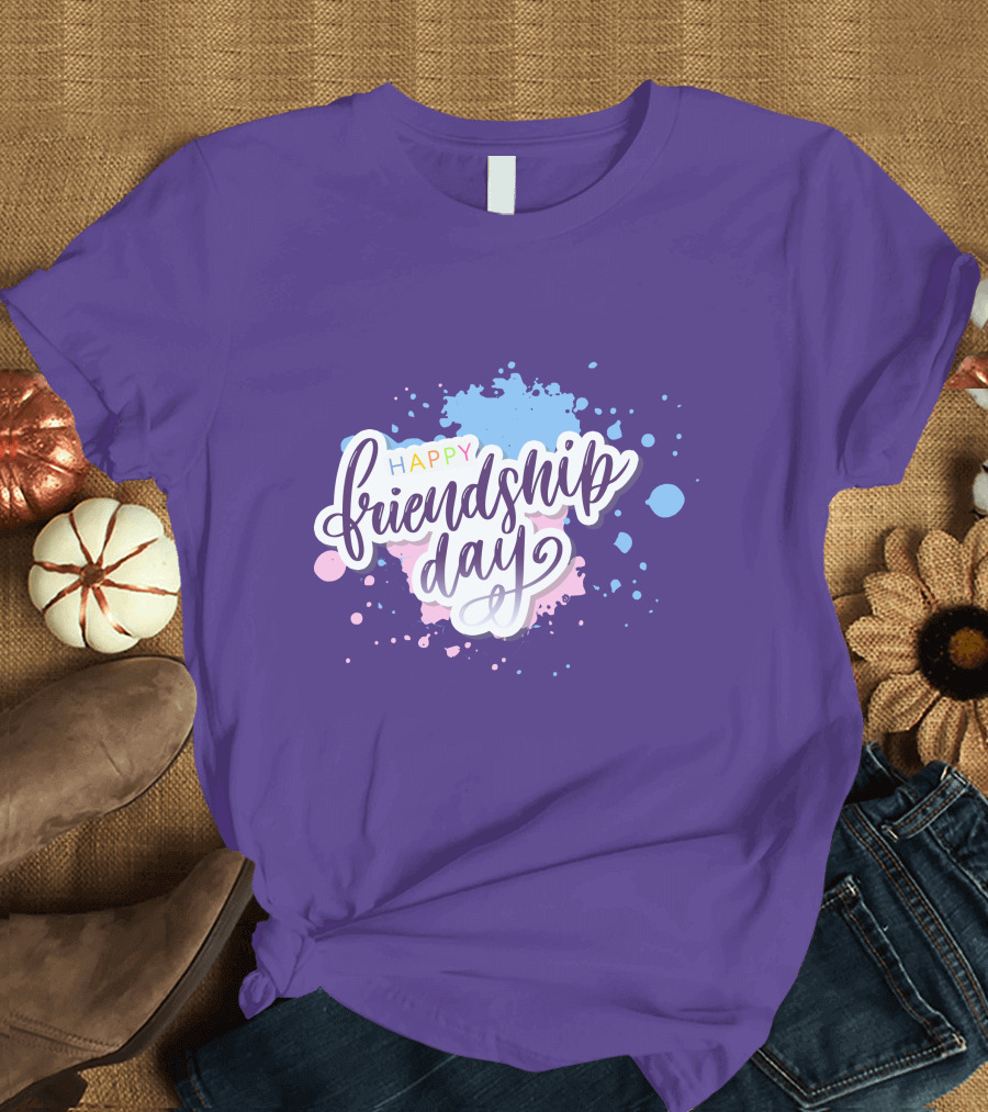 Happy Friendship Day Colorful Splashes T-Shirt