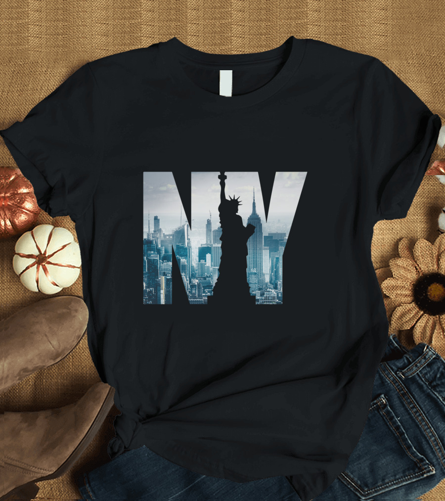 NY New York City Skyline Statue of Liberty T-Shirt