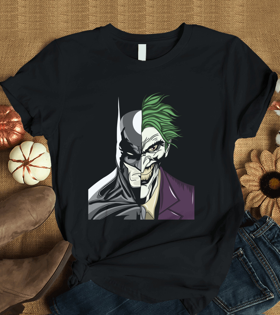 Split Face Batman Joker Fusion Iconic T-Shirt