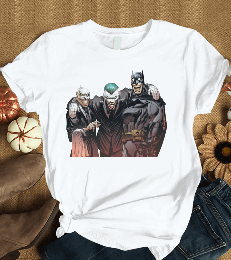 The Joker Batman Three-Face Grinning Trio T-Shirt